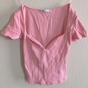 Zara Bubblegum Pink Crop Top